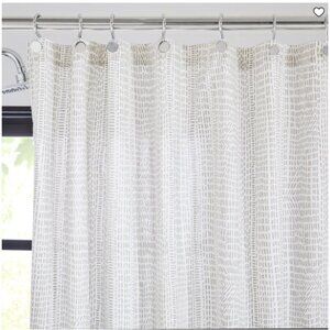 West Elm 100% Cotton Stone Gray Bomu Shower Curtain